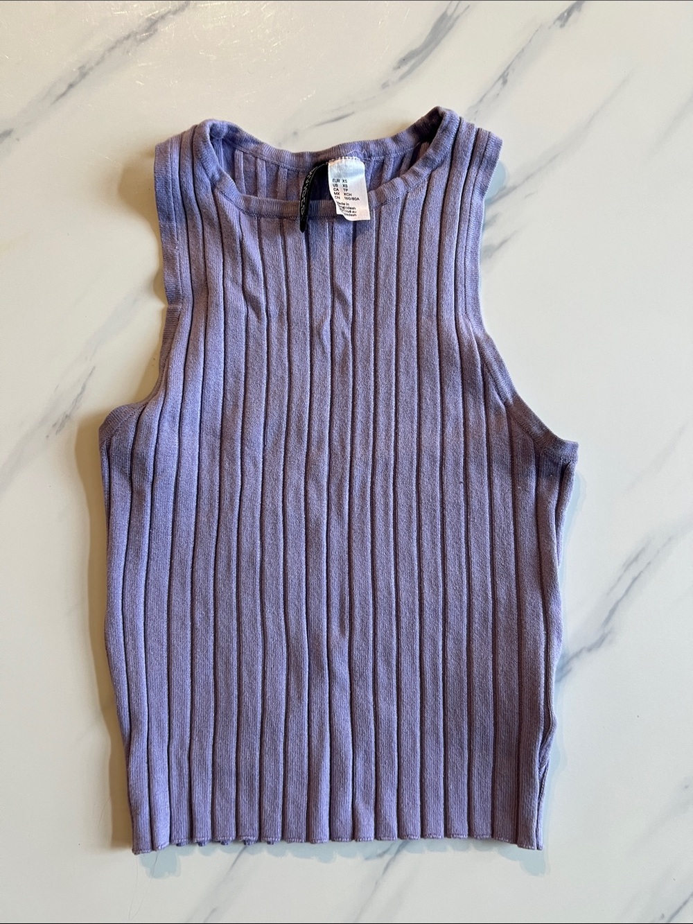 Divided Lavender Ribbed Tank Top